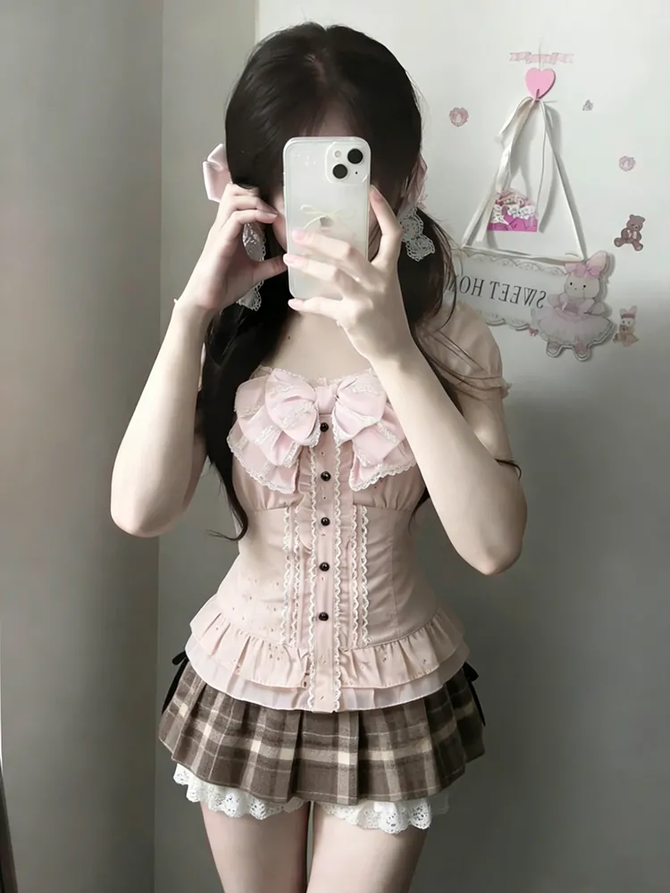 Cami Top Lace - Japanse zoete driedelige set voor dames: